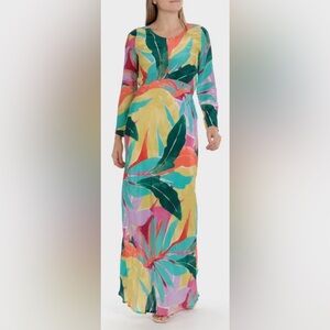 PUNT ROMA‎ Multicolour Round Neck Printed Maxi Dress, sz US 12